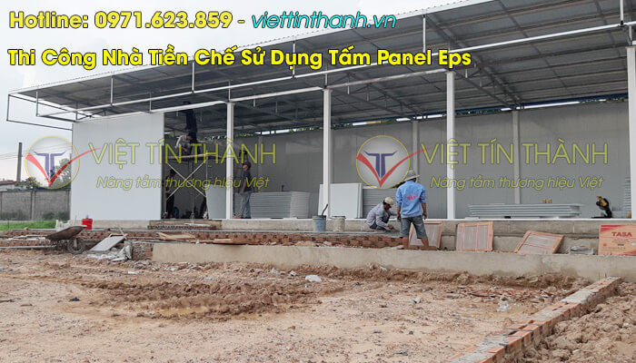 Tấm cách nhiệt panel eps thi công nhà lắp ghép